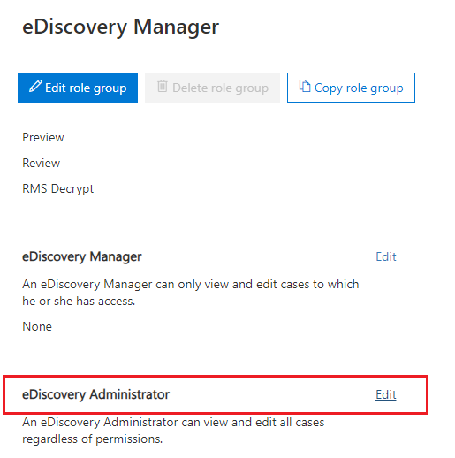 eDiscovery Administrator