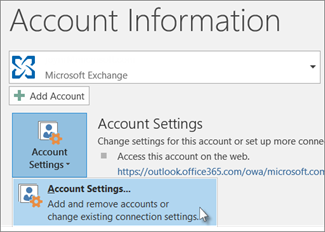 account setting Outlook