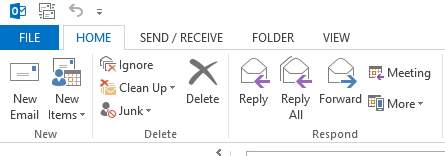 file tab Outlook