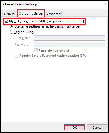Outgoing Server