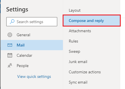 choose compose and reply