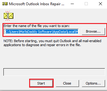 browse and repair pst