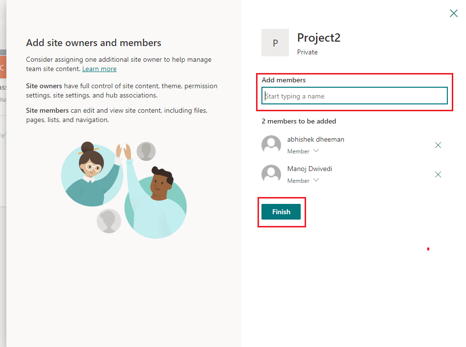 add member in sharepoint team site