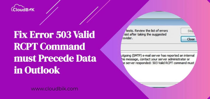 error 503 valid RCPT command must precede data