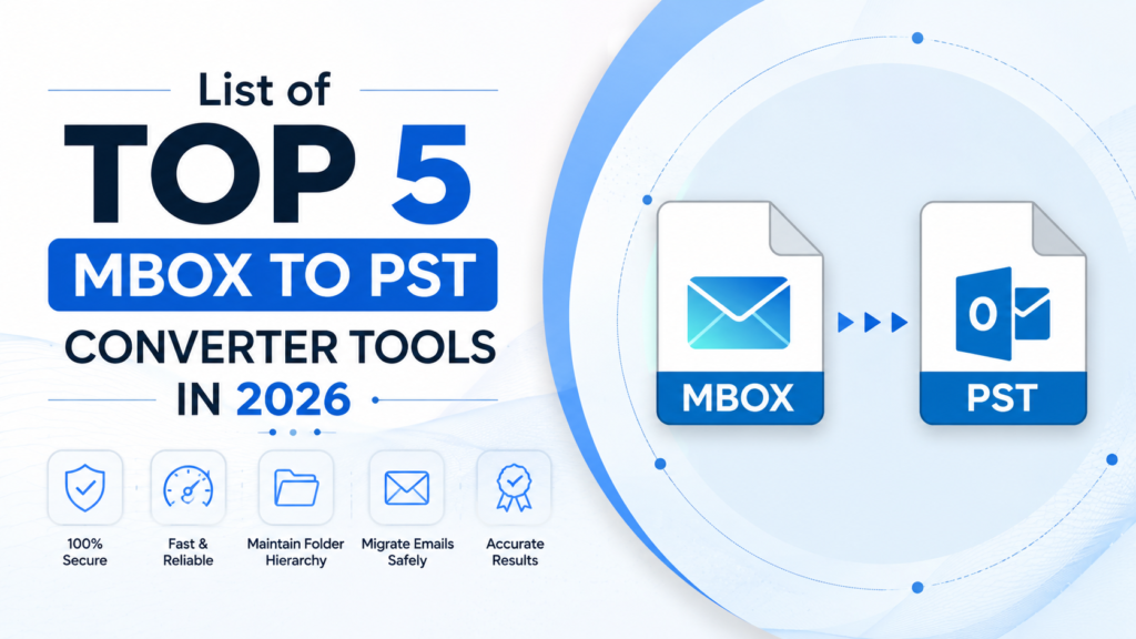 Top 5 MBOX to PST Converter Tools in 2026 with MBOX and PST file conversion