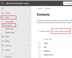 how to add a contact in microsoft 365