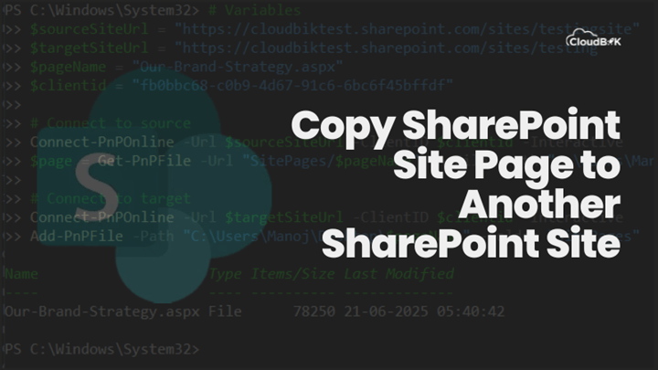 Copy SharePoint Site Page to Another SharePoint Site