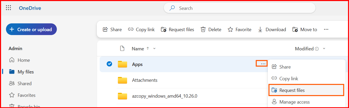 Request files