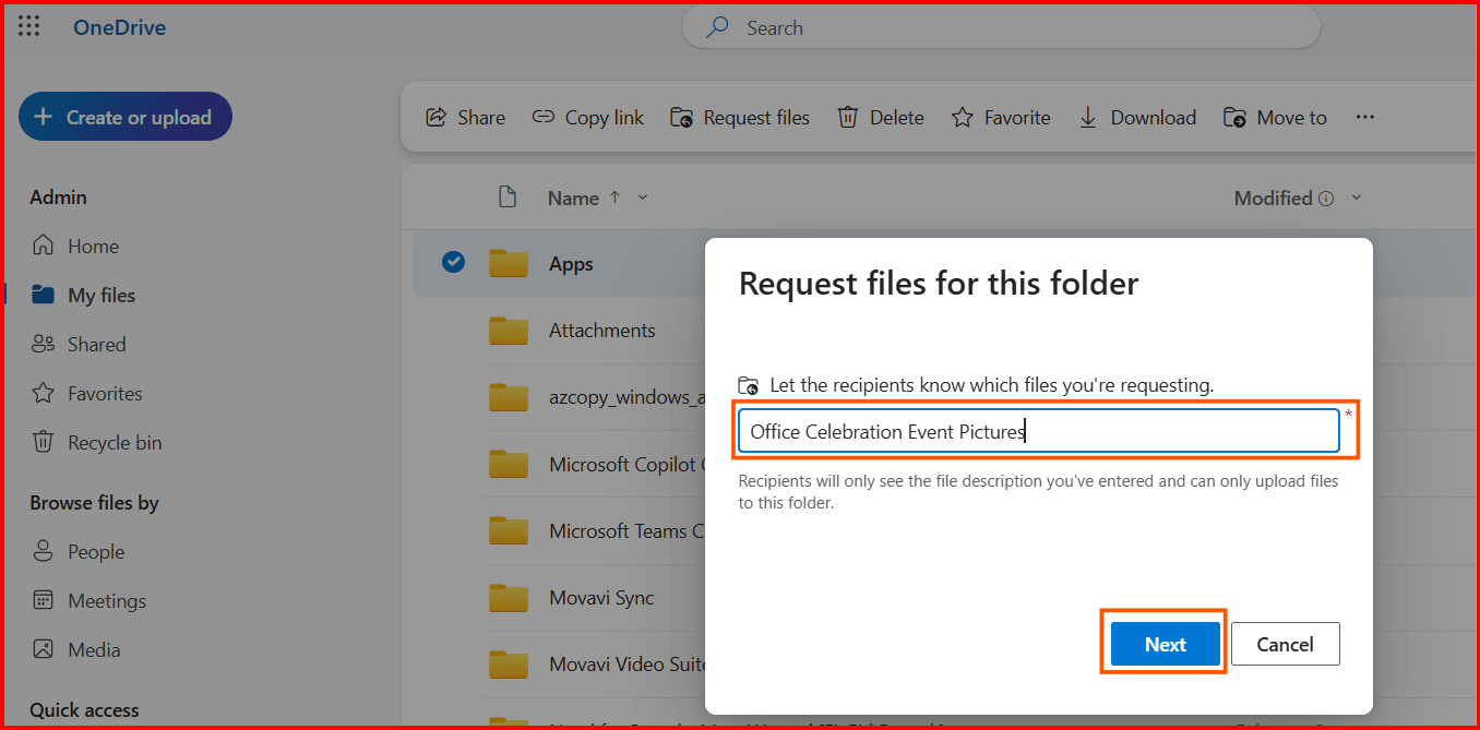 request file description